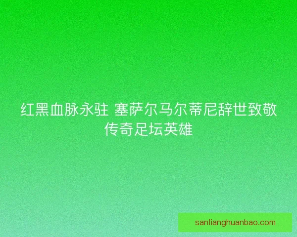 红黑血脉永驻 塞萨尔马尔蒂尼辞世致敬传奇足坛英雄